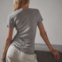 Sheer Slub Side Panel Shirt  in Heather Grey | James Perse Los Angeles