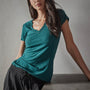 Sheer Slub Casual V Neck in Jewel | James Perse Los Angeles