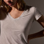Sheer Slub Casual V Neck in Light Mist | James Perse Los Angeles