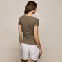 Sheer Slub V Neck in Light Olive | James Perse Los Angeles