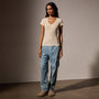 Sheer Slub Casual V Neck in Melon | James Perse Los Angeles