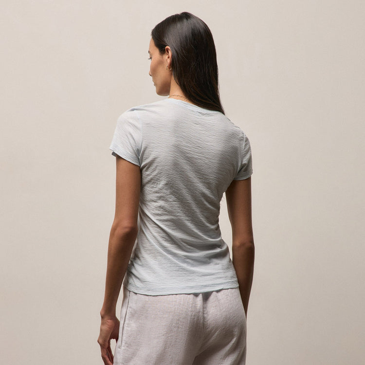 Sheer Slub Casual V Neck in Memory | James Perse Los Angeles