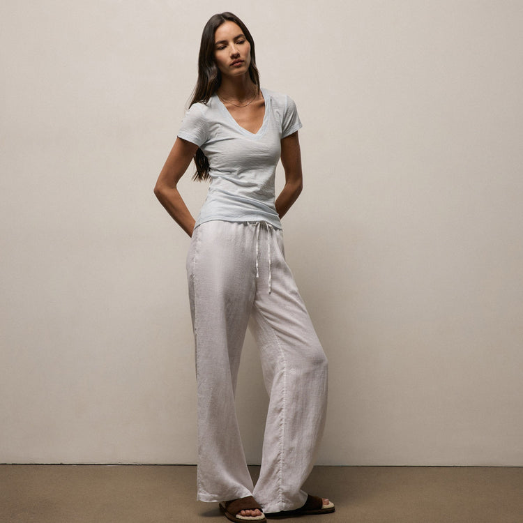 Sheer Slub Casual V Neck in Memory | James Perse Los Angeles