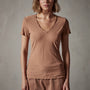 Sheer Slub Casual V Neck in Nutmeg | James Perse Los Angeles