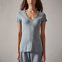 Sheer Slub Casual V Neck in Ocean Mist | James Perse Los Angeles