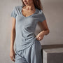 Sheer Slub Casual V Neck in Ocean Mist | James Perse Los Angeles