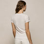 Sheer Slub V Neck in Off White | James Perse Los Angeles