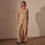 Sheer Slub Casual V Neck in Sand Dune | James Perse Los Angeles