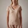 Sheer Slub Casual V Neck in White Peach | James Perse Los Angeles