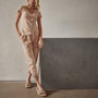 Sheer Slub Casual V Neck in White Peach | James Perse Los Angeles