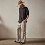 Crepe Jersey Overiszed Short Sleeve Crew in Black | James Perse Los Angeles 
