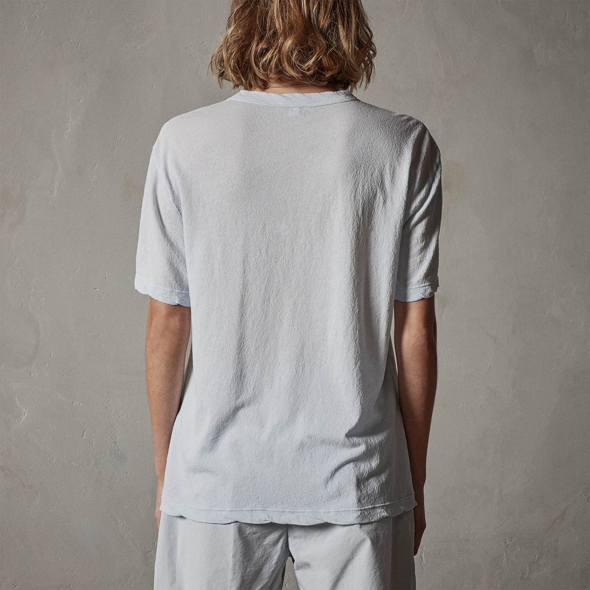 Crepe Jersey Overiszed Short Sleeve Crew in Memory | James Perse Los Angeles