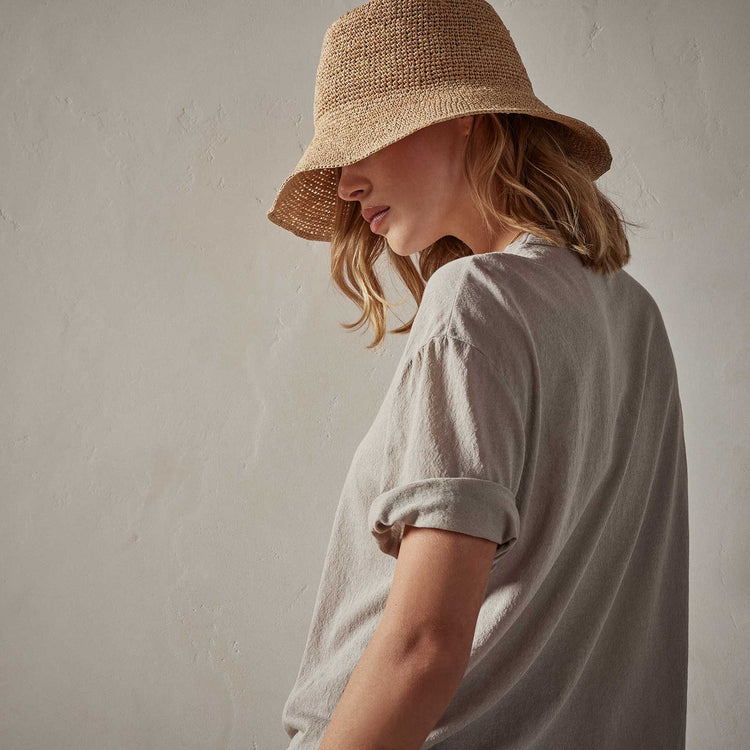 Crepe Jersey Overiszed Short Sleeve Crew in Silt | James Perse Los Angeles 
