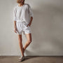 Crepe Jersey Oversized Long Sleeve Crew in White | James Perse Los Angeles