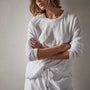 Crepe Jersey Oversized Long Sleeve Crew in White | James Perse Los Angeles