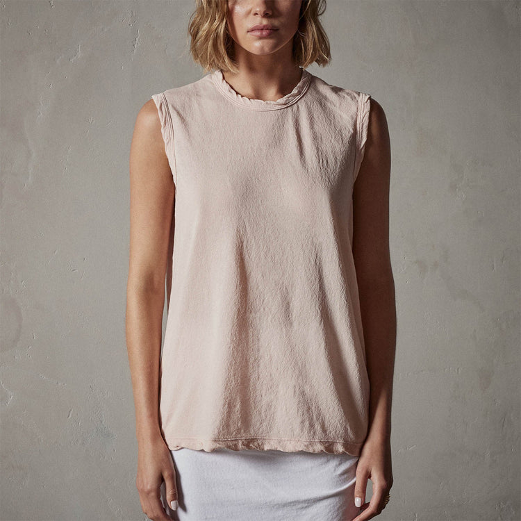 Crepe Jersey Muscle Crew in Nougat | James Perse Los Angeles