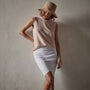 Crepe Jersey Muscle Crew in Nougat | James Perse Los Angeles