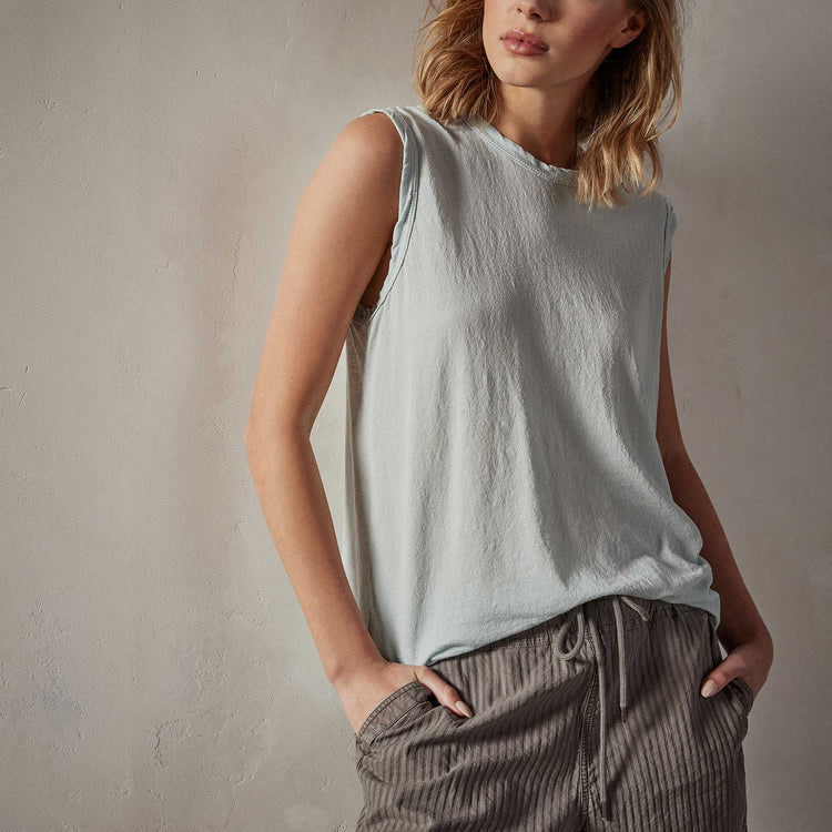 Crepe Jersey Muscle Crew in Ocean Spray Pigment | James Perse Los Angeles 
