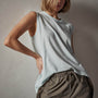 Crepe Jersey Muscle Crew in Ocean Spray | James Perse Los Angeles
