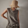 Crepe Jersey Muscle Crew in River Rock | James Perse Los Angeles