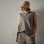 Crepe Jersey Muscle Crew in River Rock | James Perse Los Angeles