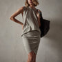 Crepe Jersey Muscle Crew in Silt | James Perse Los Angeles