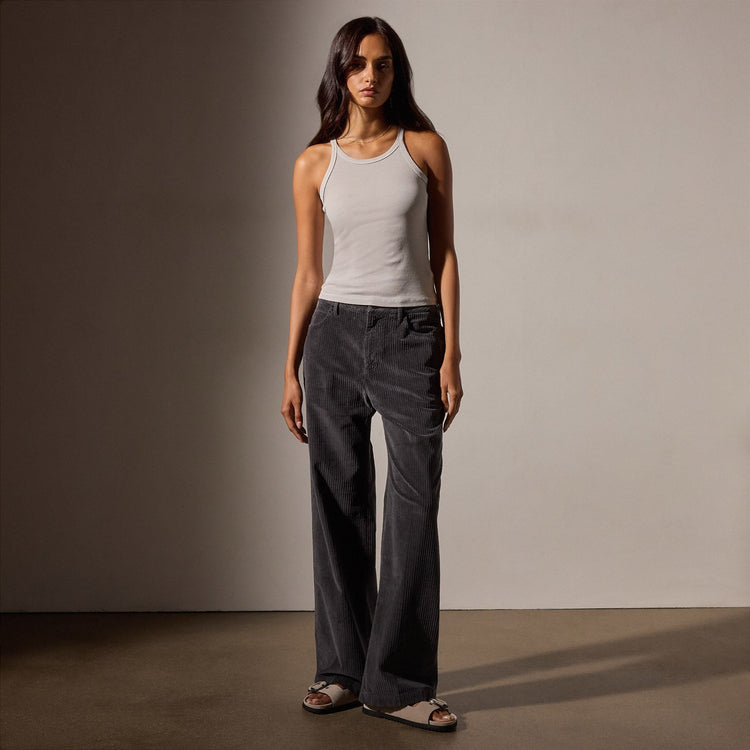 Uneven Corduroy Mixed Media Pant in Magma Pigment | James Perse Los Angeles