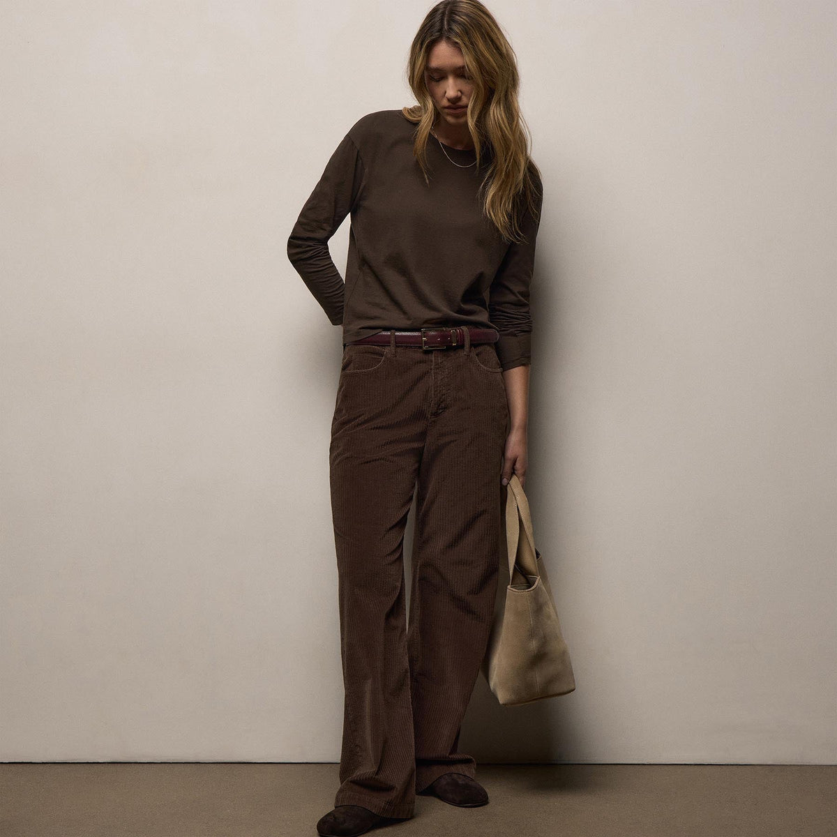 Corduroy Straight Leg Pant in Porcupine | James Perse Los Angeles