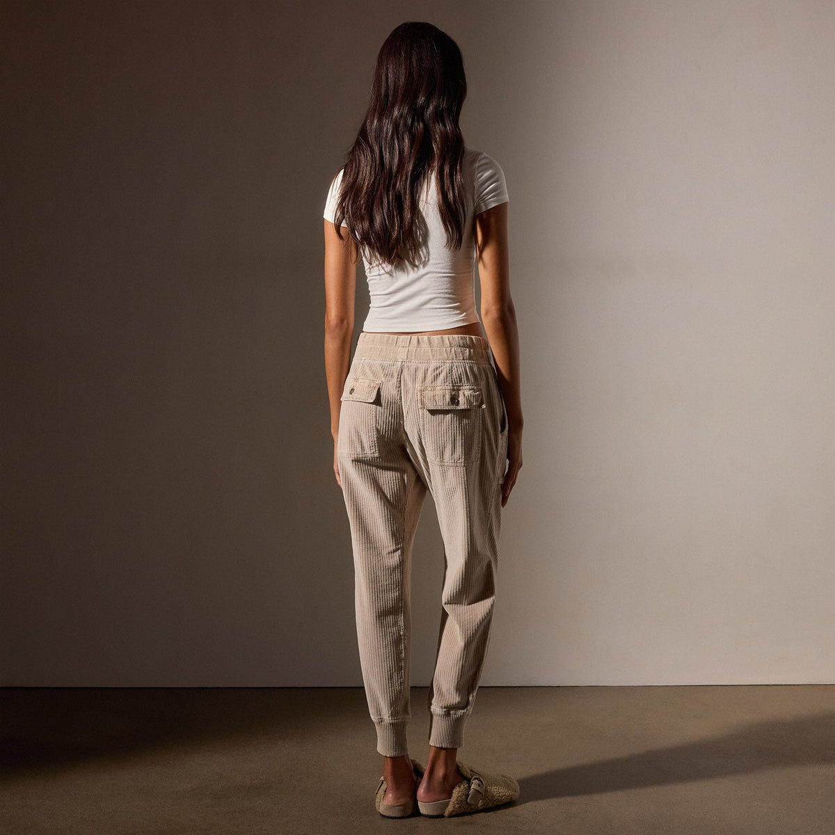 Uneven Corduroy Mixed Media Pant in Faint Pigment | James Perse Los Angeles