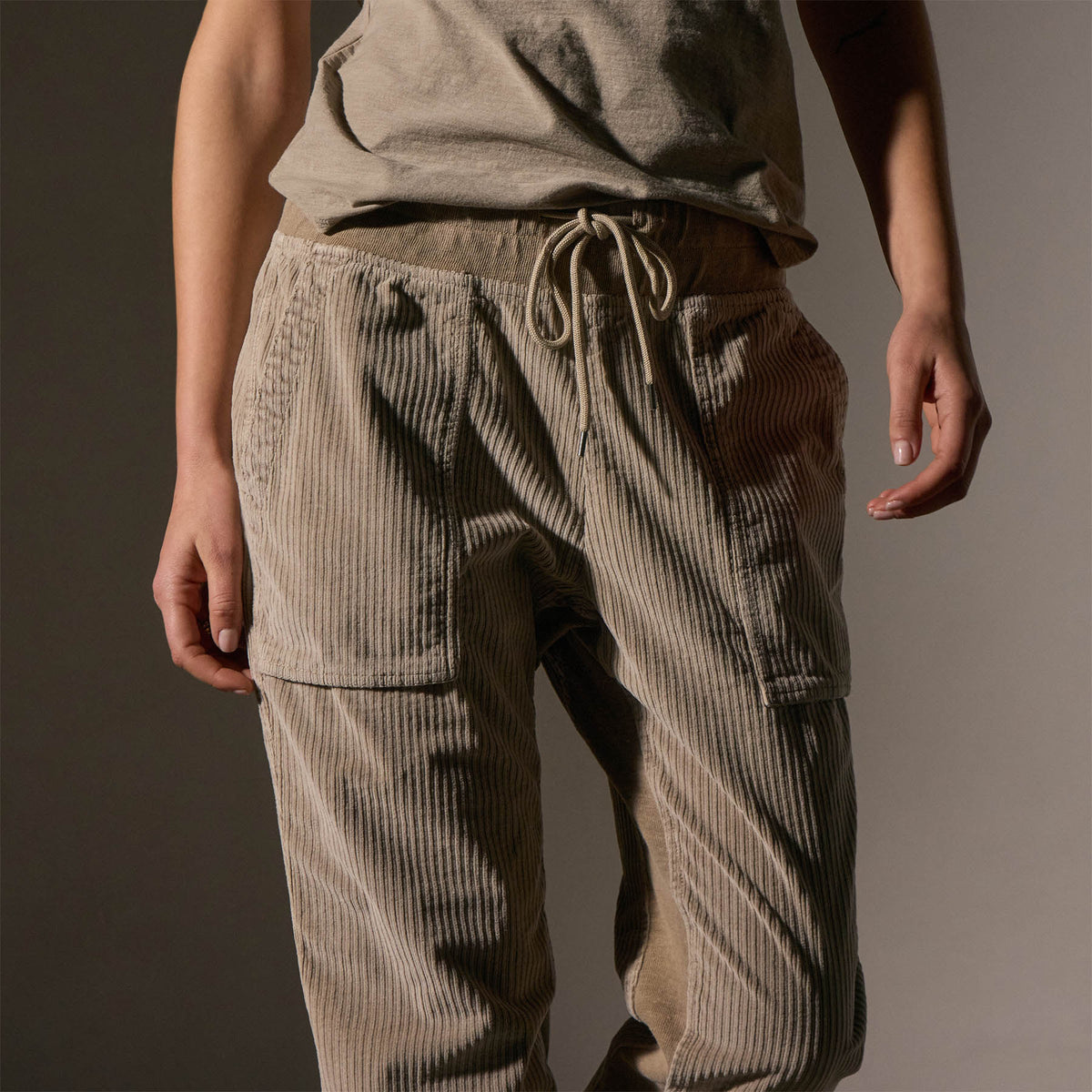 Corduroy Mixed Media Pant in Overcast Pigment | James Perse Los Angeles