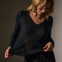 Deep V Tee in Black | James Perse Los Angeles