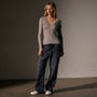 Deep V Tee in Dapple | James Perse Los Angeles