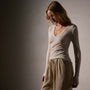 Deep V Tee in Ivory | James Perse Los Angeles