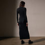 Cotton Cashmere Rib Open Polo  in Black | James Perse Los Angeles