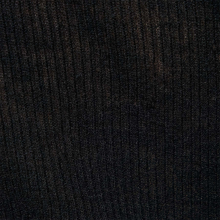 Cotton Cashmere Rib Open Polo  in Black | James Perse Los Angeles