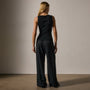 Cotton Cashmere Rib Boat Neck Top in Black | James Perse Los Angeles