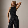 Cotton Cashmere Rib Boat Neck Top in Black | James Perse Los Angeles