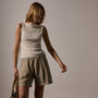 Cotton Cashmere Rib Boat Neck Top in Ivory | James Perse Los Angeles