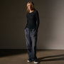 Cotton Cashmere Blend Ribbed Long Sleeve Crew in Black | James Perse Los Angeles