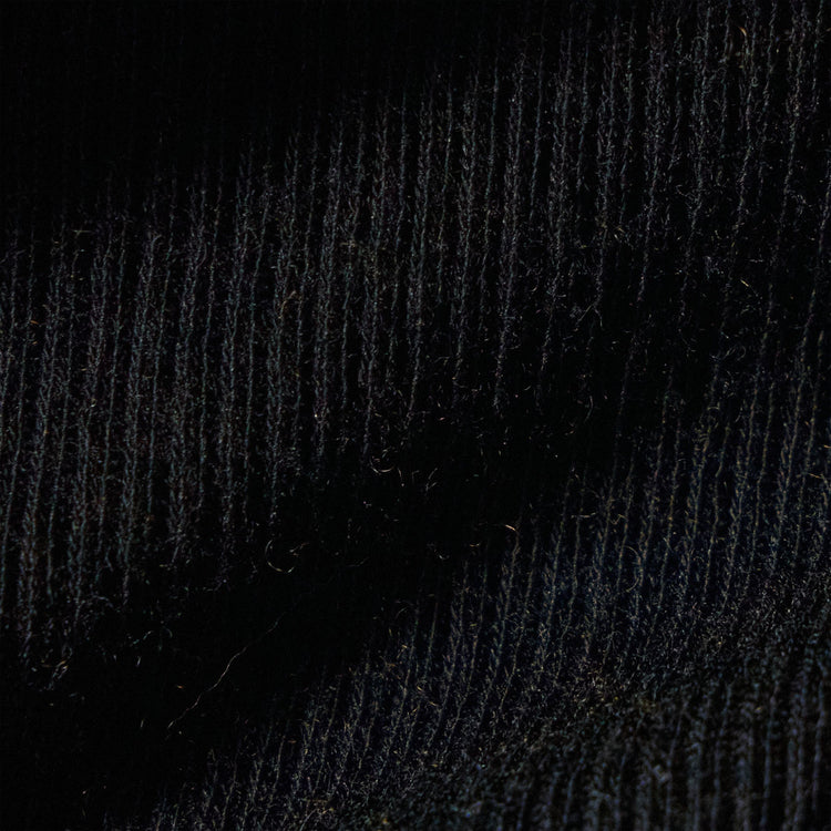 Cotton Cashmere Blend Ribbed Henley in Black | James Perse Los Angeles