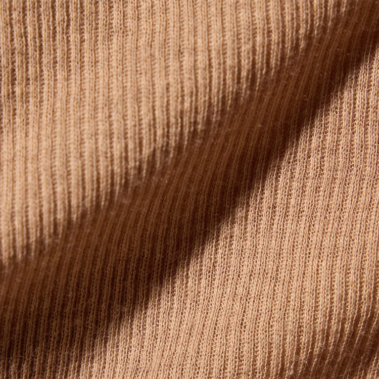 Cotton Cashmere Blend Ribbed Henley in Vicuna | James Perse Los Angeles
