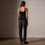 Cotton Cashmere Blend Ribbed Tank in Black | James Perse Los Angeles