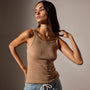 Cotton Cashmere Blend Ribbed Tank in Vicuna | James Perse Los Angeles