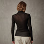 Cotton Cashmere Blend Ribbed Turtleneck in Black | James Perse Los Angeles