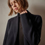 Cotton Cashmere Blend Ribbed Turtleneck in Black | James Perse Los Angeles