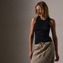 Cotton Cashmere Rib Shell Top in Black | James Perse Los Angeles