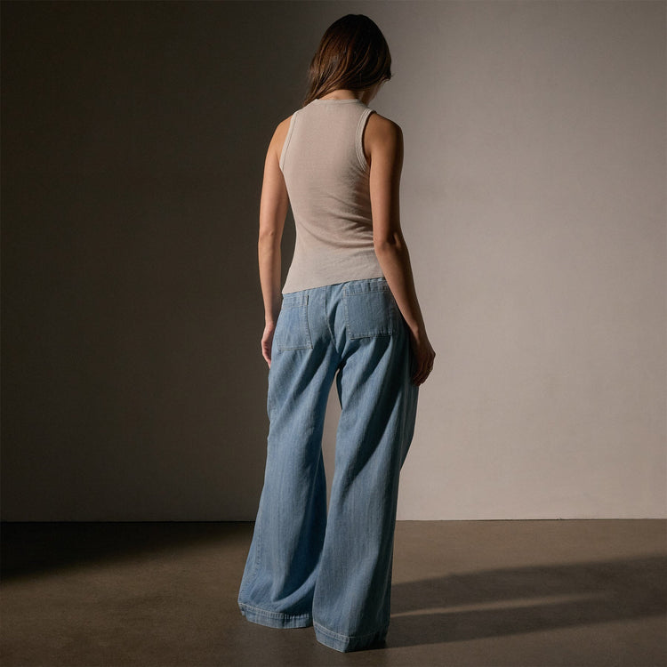 Cotton Cashmere Rib Shell Top in Salt | James Perse Los Angeles