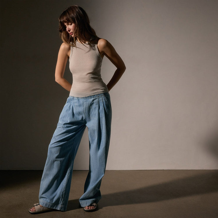 Cotton Cashmere Rib Shell Top in Salt | James Perse Los Angeles