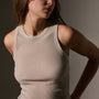 Cotton Cashmere Rib Shell Top in Salt | James Perse Los Angeles