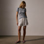 Cotton Cashmere Blend Ribbed Crew in Grey Sky | James Perse Los Angeles